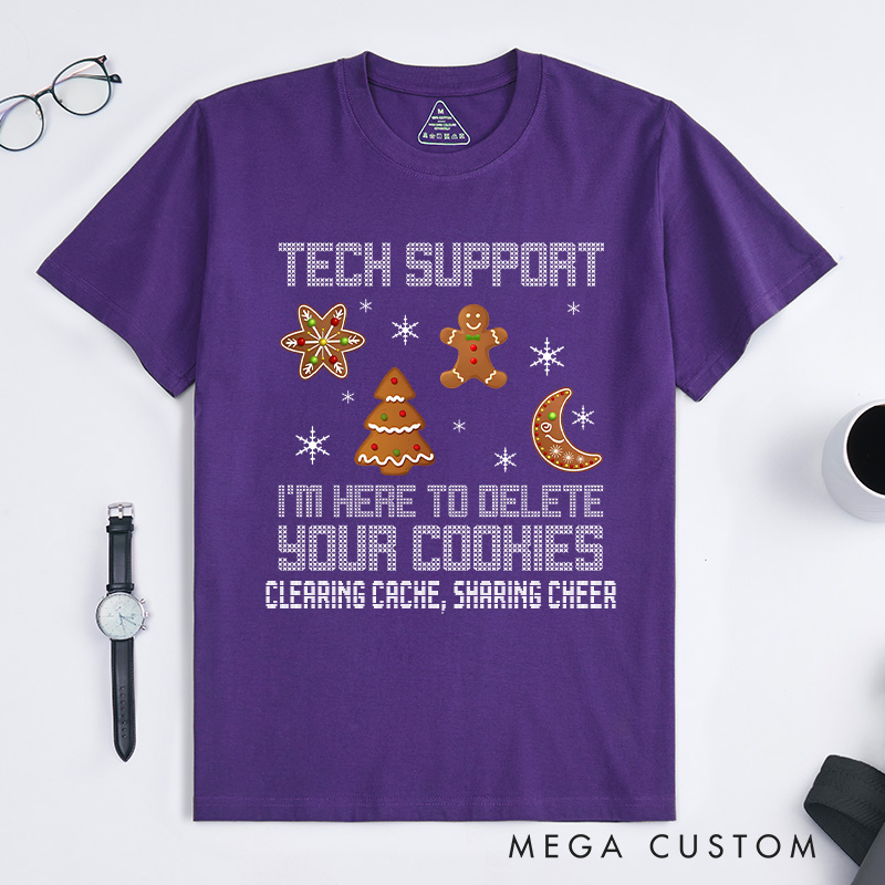 Personalized Funny Christmas Tech Support T-Shirt Computer Programmer Lovers Shirt Christmas Gift for Geek