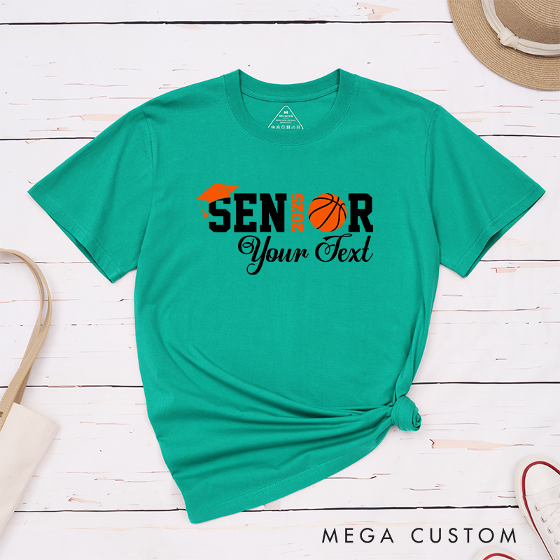 Personalized Basketball T-shirt for Senior 2025 – Celebrate Graduation with Custom Text and Style