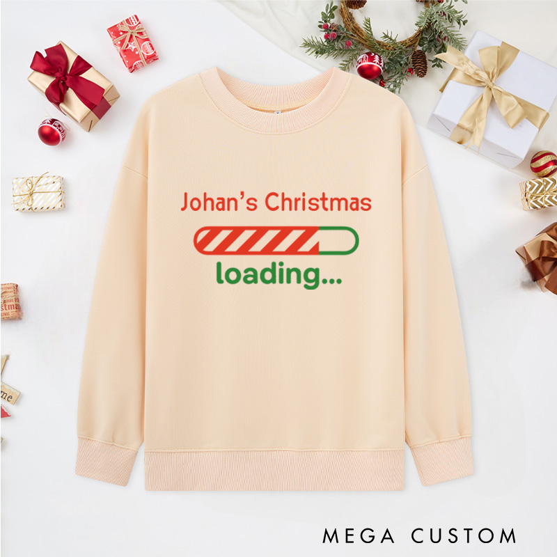 Personalized Funny Christmas Loading Bar Sweatshirts Computer Technology Lovers Sweatshirts Christmas Gift for Geek