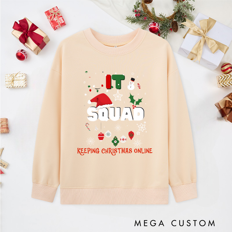 Personalized It Squad Christmas Sweatshirts Tech Teams Sweatshirts Computer Technology Lovers Sweatshirts Christmas Gift for Geek Nerd