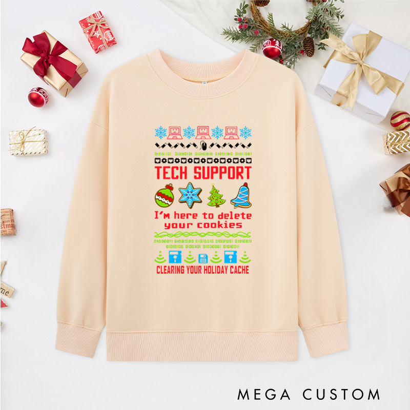 Personalized Tech Support Christmas Classic Sweatshirts Programmer Computer Technology Lovers Sweatshirts Christmas Gift for Geek 