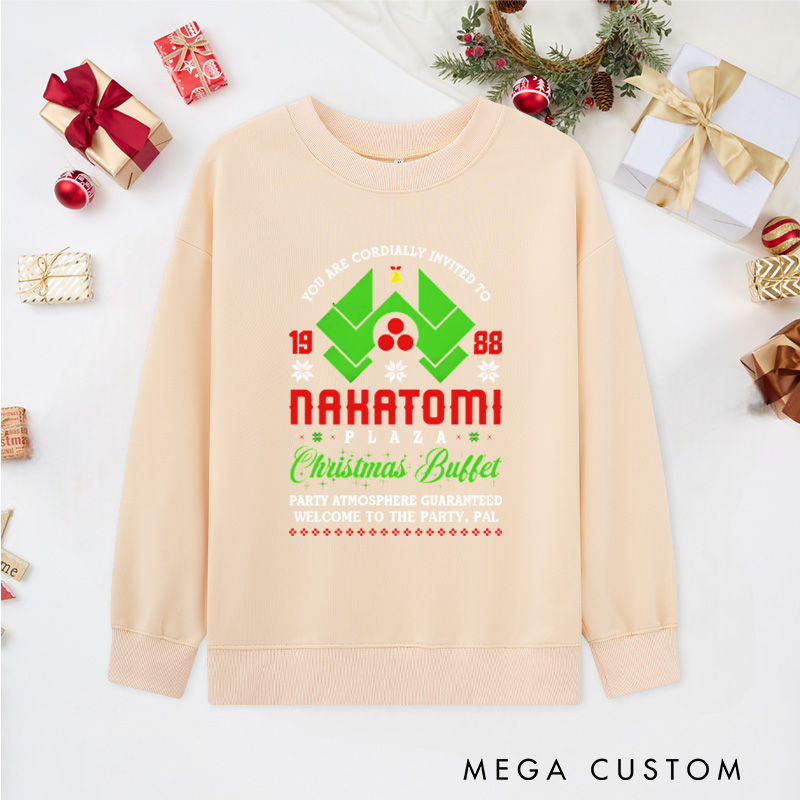 Personalized Christmas Buffet Classic Sweatshirts Retro Movie Enthusiasts Sweatshirts Christmas Gift for Geek