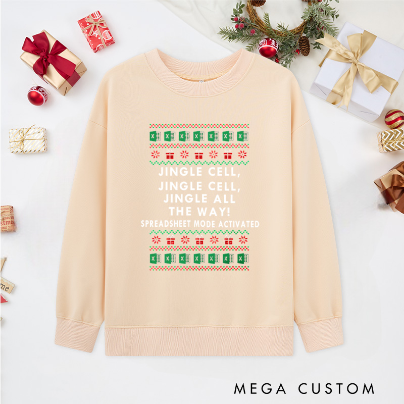 Personalized Jingle Cells Christmas Classic Sweatshirts Office Workers Data Enthusiasts Sweatshirts Christmas Gift for Geek 