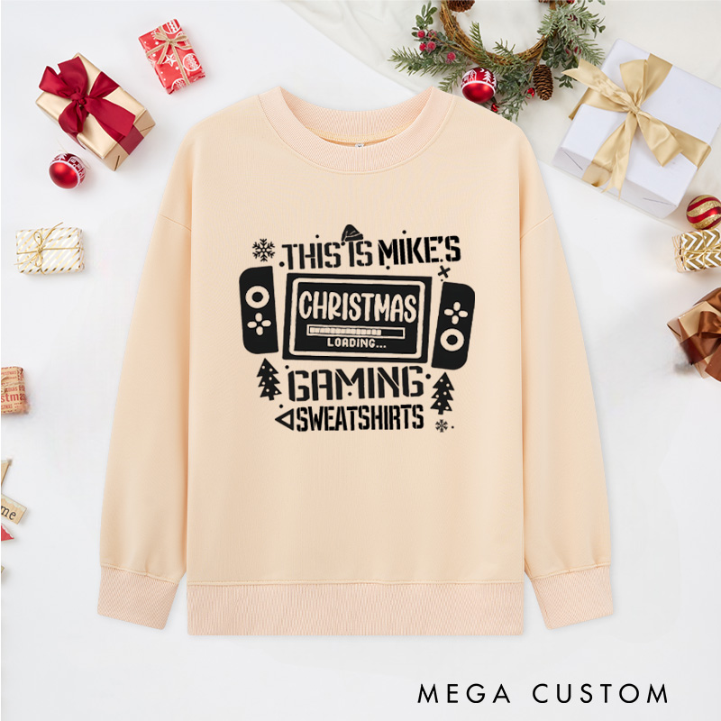 Personalized Christmas Gaming Classic Sweatshirts Game Enthusiasts Sweatshirts Christmas Gift for Geek Nerd