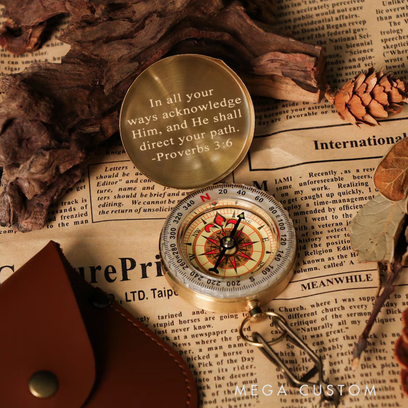 Personalized you are Bible Verse Luminous Compass with Scripture Religious Gift Christian Gift Faith Gift for Women