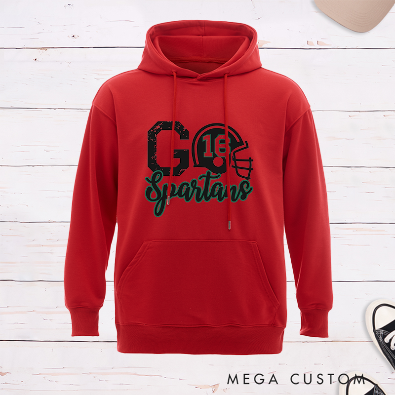 Personalized American Football Featuring Custom Your Team Name and Number on the Front