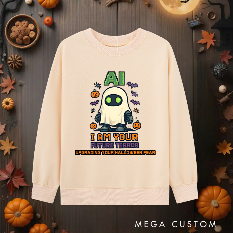 Personalized AI I am Your Future Terror Classic Sweatshirts Technology Enthusiasts Halloween Sweatshirts Gift for Geek Nerd