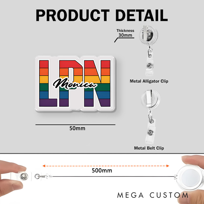 Personalized Nurse Badge Reel Customized LPN Nurse Design Badge Holder Nurse Badge Staff Reel Gift 