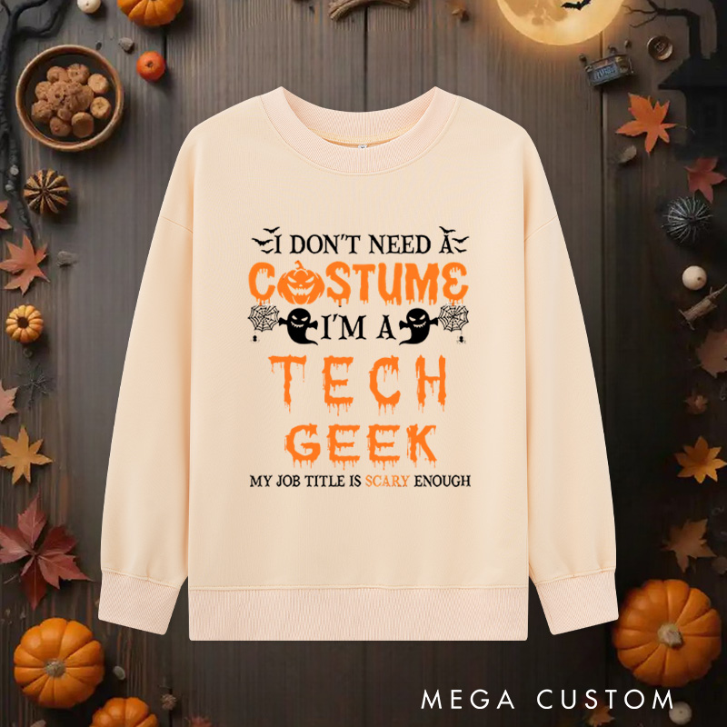 Personalized Geek Halloween Classic Sweatshirts Technology Lover Sweatshirts Halloween Gift for Geek Nerd