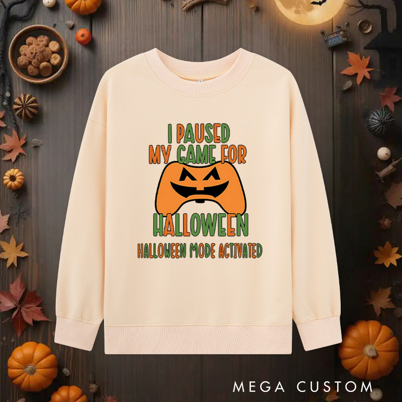 Personalized I Paused My Game for Halloween Classic Sweatshirts Gamer Sweatshirts Halloween Gift for Geek Game Lover