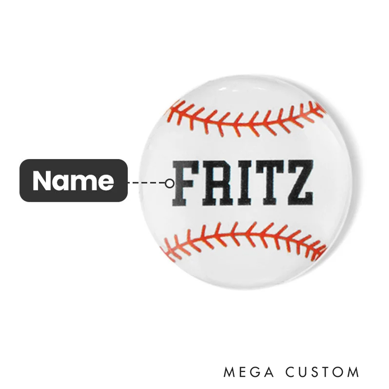Personalized Baseball Team Pin Badge with Custom Name and Number  