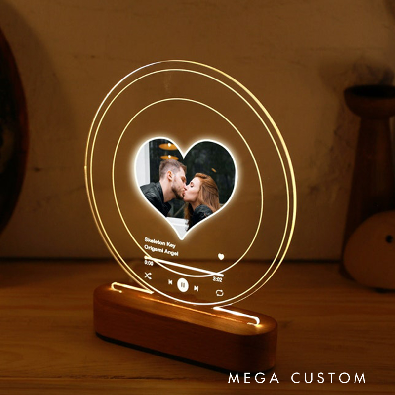 Personalize Gift with Photo Light Custom Light Up Picture Song Plaque