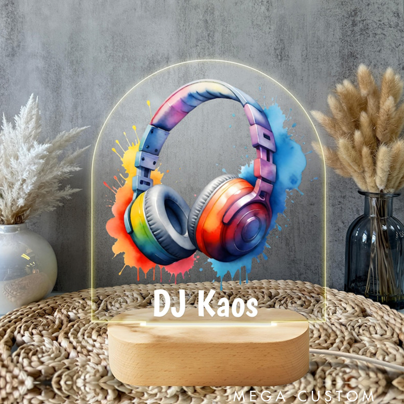 Personalized DJ Night Light Custom LED Lamp for Music Lovers Perfect Gift for DJs Unique Room Decor