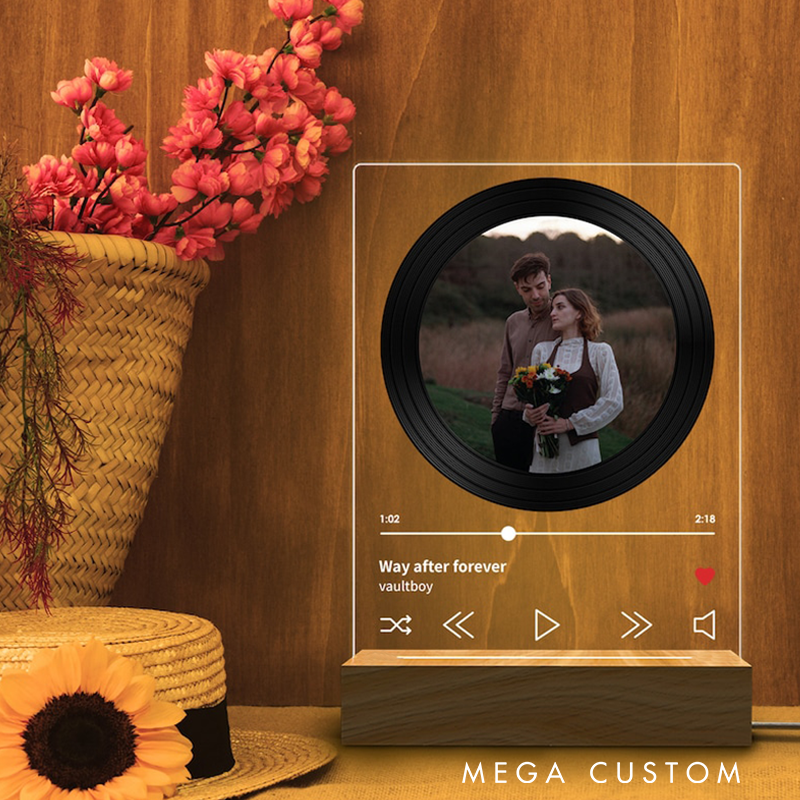 Personalized Song Plaque Night Light Custom Night Light Gifts Acrylic Music Plaque