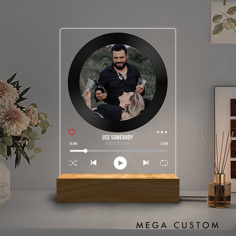 Personalized Picture Acrylic Song Plaque Custom Music Album Cover LED Night Light