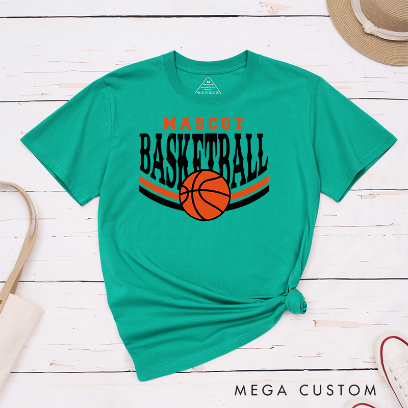 Personalized Basketball T-Shirt with Custom Name and Bold Ball Graphic