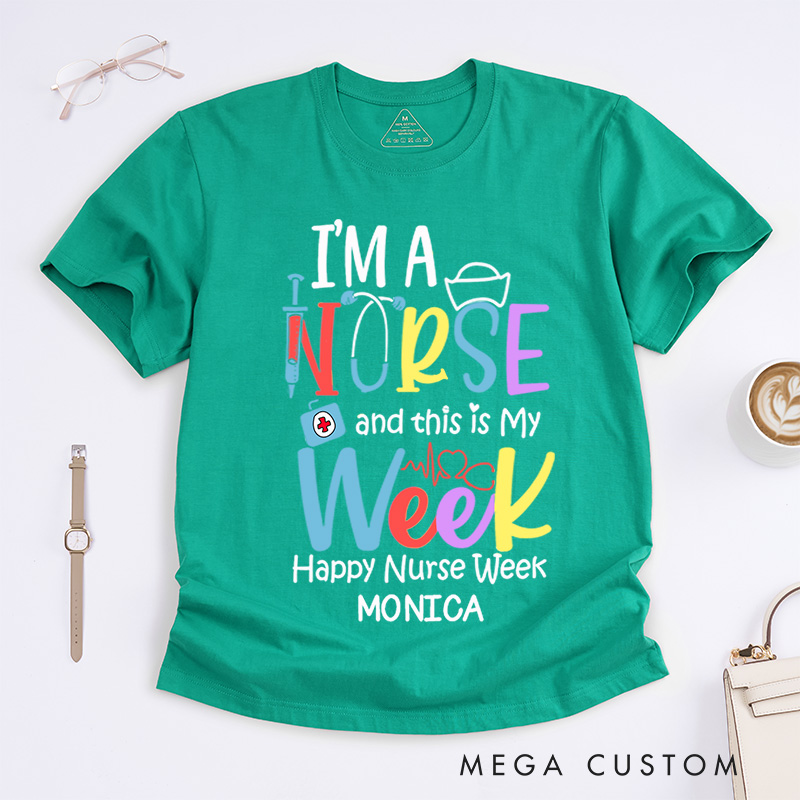Personalized Nurse T-Shirts Happy Nurse Week Celebration Fashion Design T-Shirts