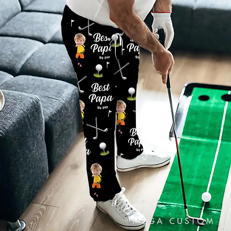 Personalized Best Mom and Dad Golf Pajama Pants with Custom Character Design  
