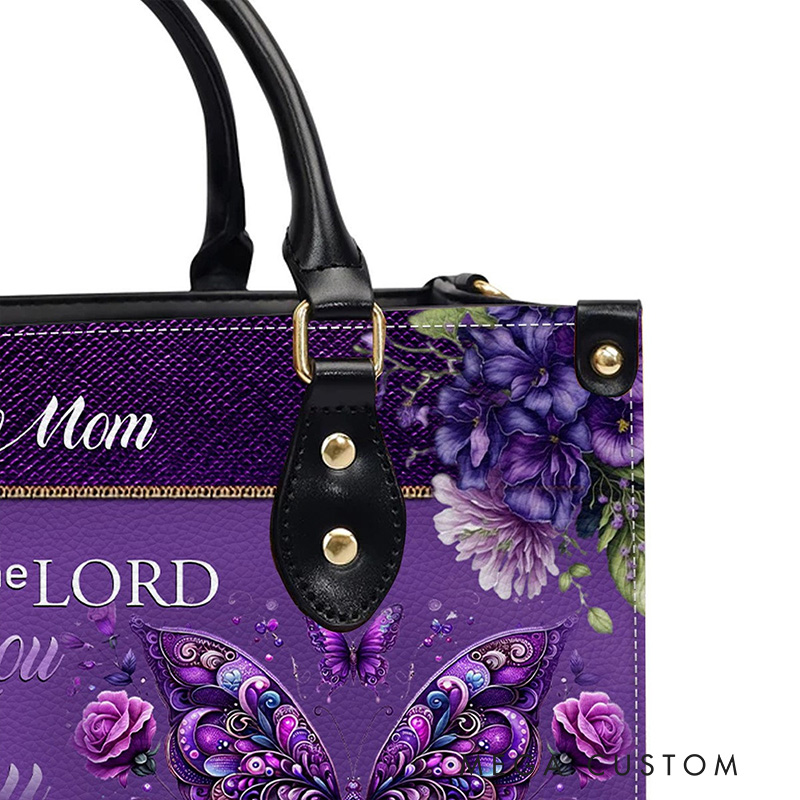 Personalized May the Lord Bless You and Protect You Leather Handbag with Name Religious Gift Christian Gift for Her