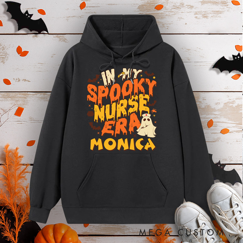 Personalized Hoodies for Nurse Customized In My Spooky Nurse Era Design Hoodies Halloween Nurse Hoodie