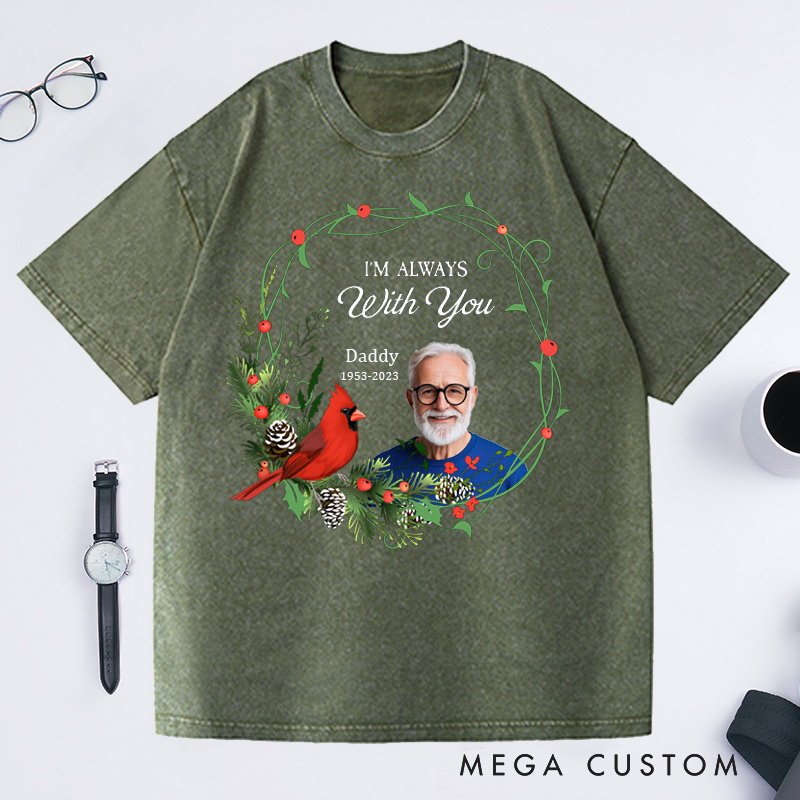 Personalized Memorial Photo Washed T-Shirt Custom Remembrance T-Shirt in Loving Memory Tee Funeral Shirt with Picture