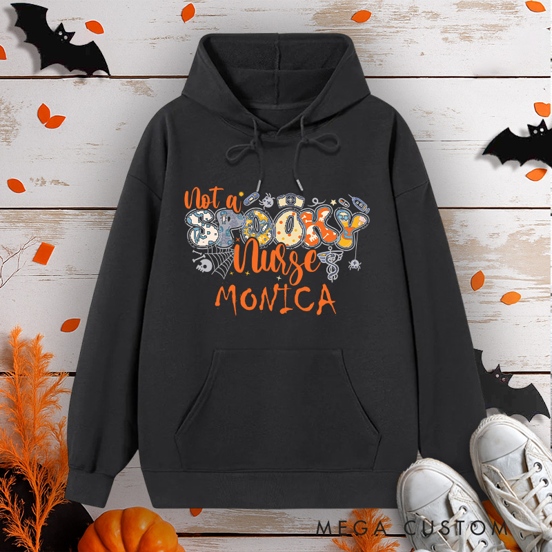 Personalized Hoodies for Nurse Customized Not a Nurse Cute Spooky Design Hoodies Halloween Nurse Hoodie