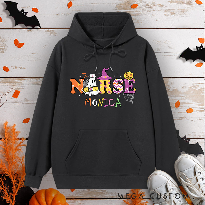 Personalized Hoodies for Nurse Customized Whimsical Nurse Design Hoodies Halloween Nurse Hoodie