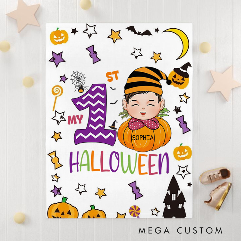 Personalized My 1st Halloween Baby Blanket Halloween Gift