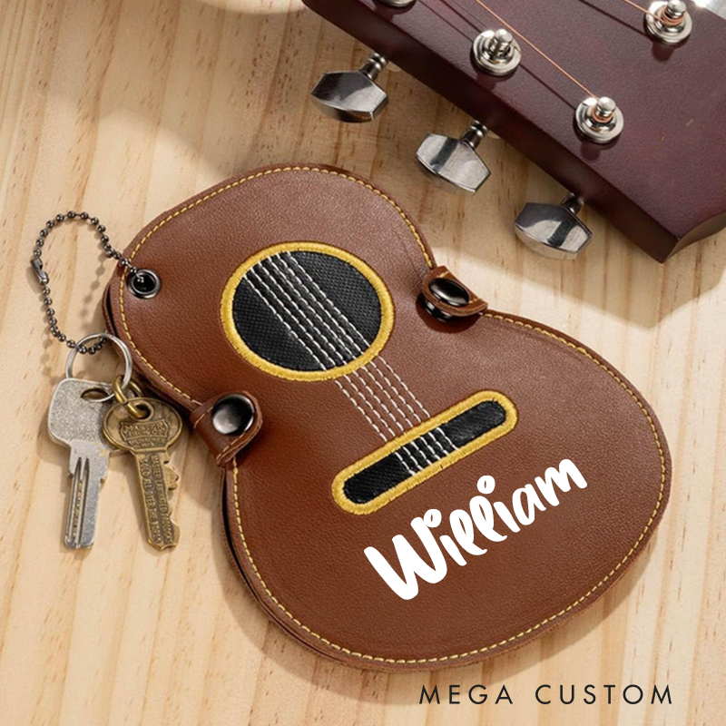 Personalized Leather Pick Bag Guitar Pick Leather Case Pick Storage Bag Gift for Music Lovers