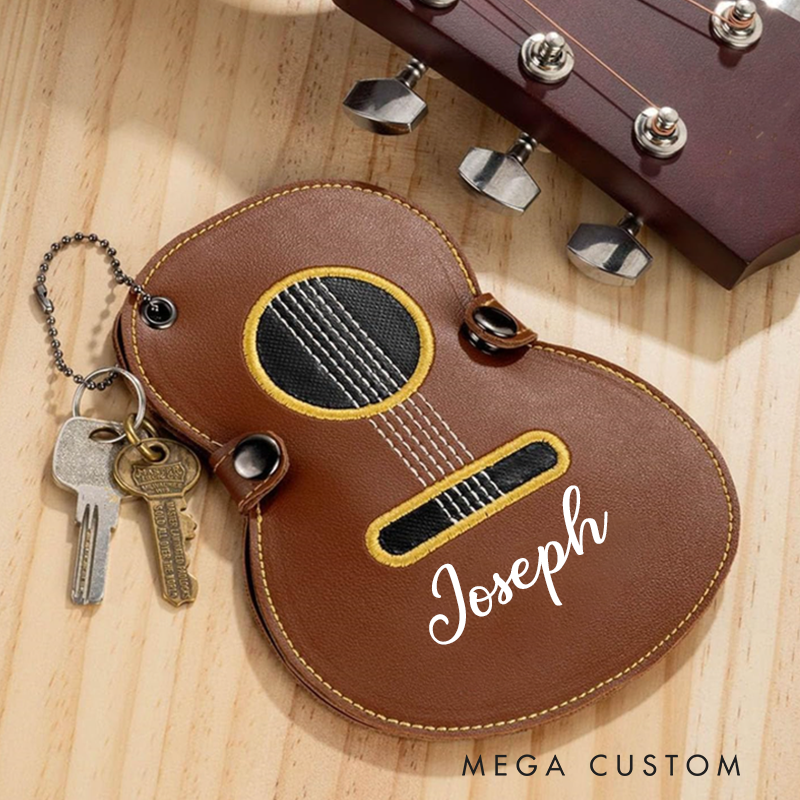 Personalized Leather Pick Bag Guitar Pick Leather Case Pick Storage Bag Gift for Music Lovers