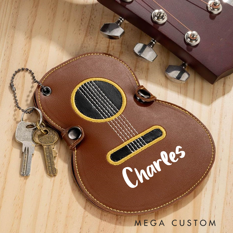 Personalized Guitar Pick Holder Custom Guitar Pick Leather Case Great Gift for Guitarists Music Lovers