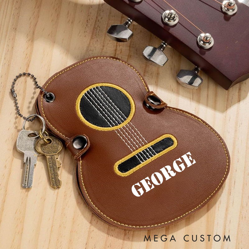 Personalized Guitar Pick Holder Custom Guitar Pick Leather Case Great Gift for Guitarists Music Lovers