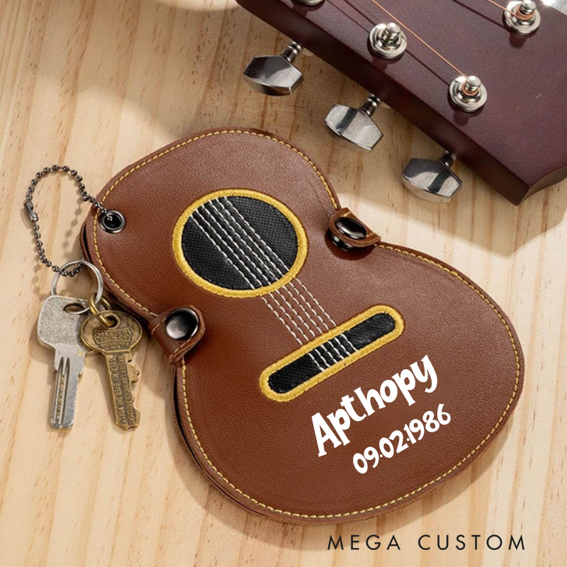 Personalized Guitar Pick Holder Custom Guitar Pick Leather Case Leather Guitar Pick Holder Guitar Pick Sleeve Case Pick Holder Bag