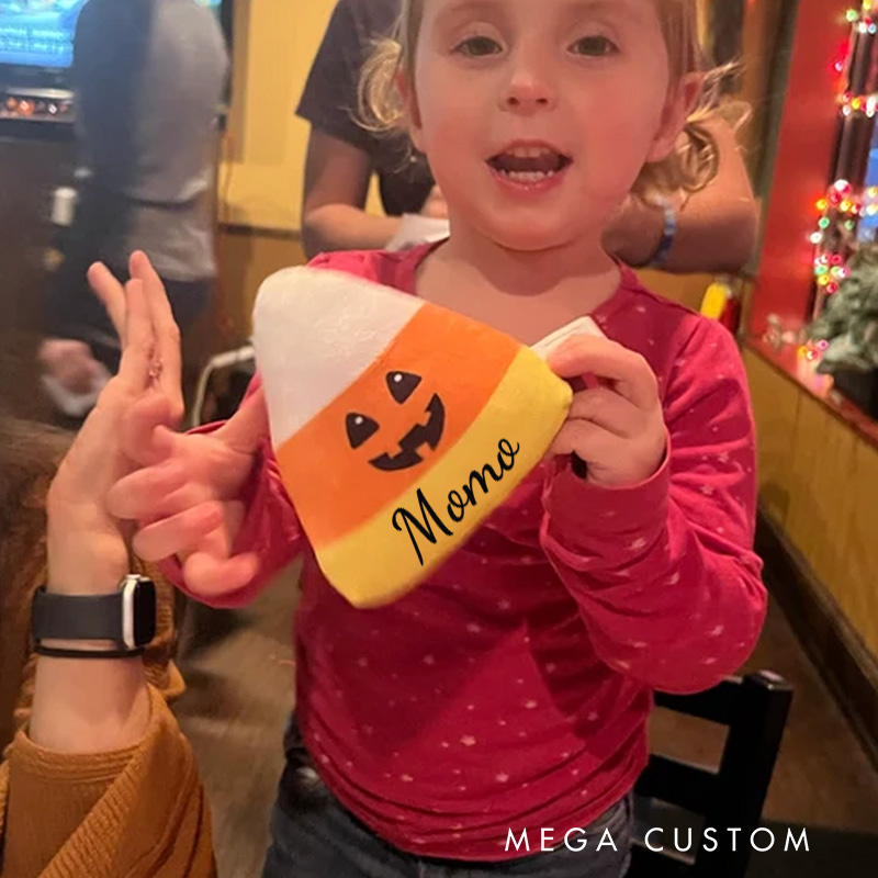 Personalized Candy Corn Plush Candy Corn Stuffed Animal Candy Corn Pillow Trick or Treat Gift Halloween Gift