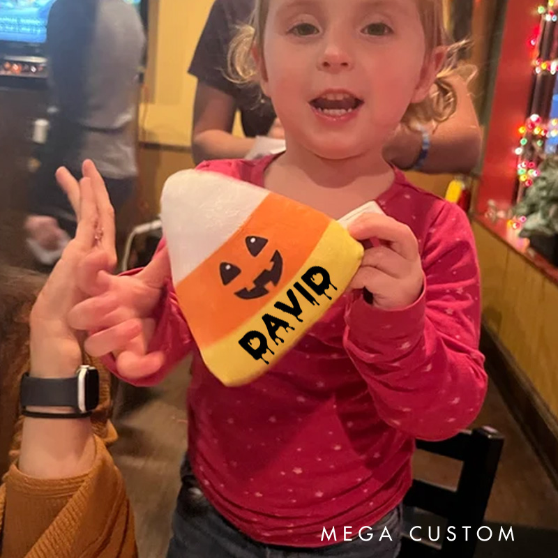 Personalized Candy Corn Plush Candy Corn Stuffed Animal Candy Corn Pillow Trick or Treat Gift Halloween Gifts