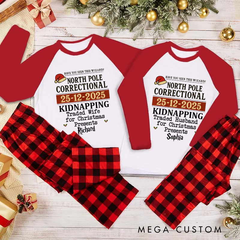 Personalized Magic Inspired North Pole Correctional Christmas Family Matching Pajamas Family Name Shirts Movie Holiday Shirt