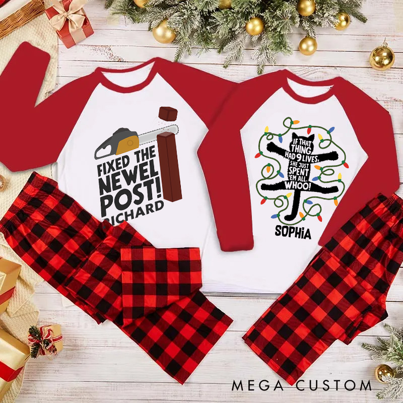 Personalized Classic Christmas Movie Inspired Story Theme Christmas Family Matching Pajamas Family Name Shirts Movie Holiday Shirt