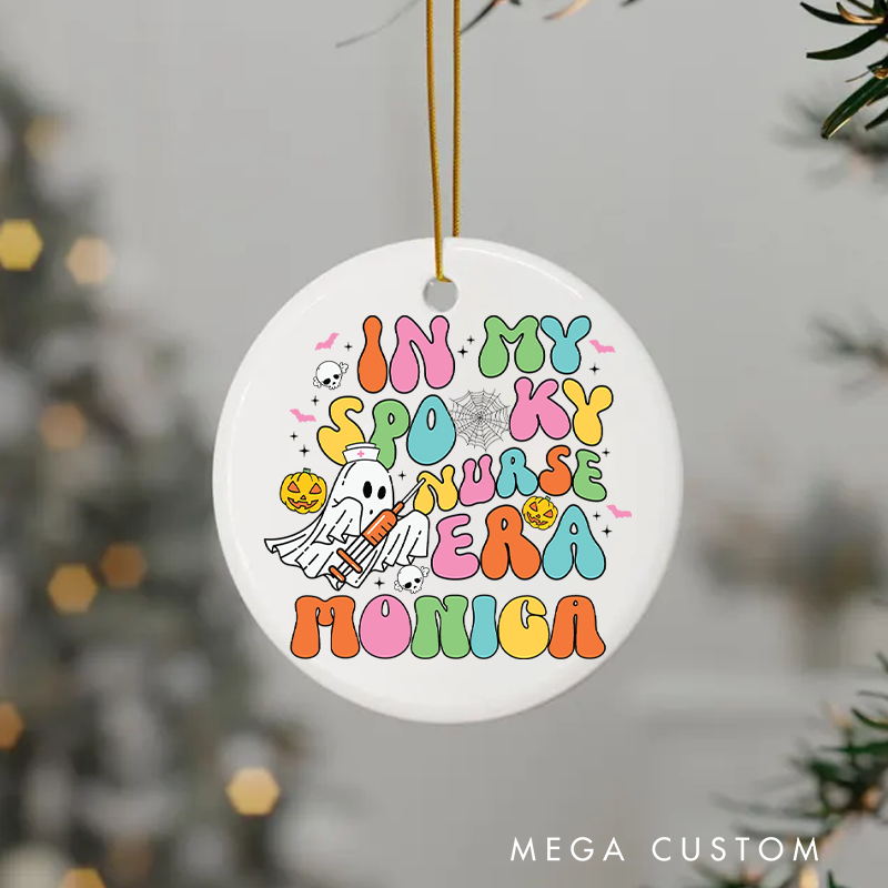 Personalized Nurse Halloween Ornament In My Spooky Nurse Era Design Ornament 