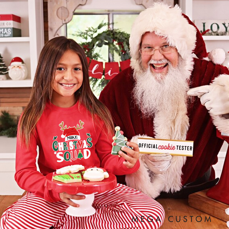 Personalized Christmas Squad Reindeer Hat Christmas Pajamas 