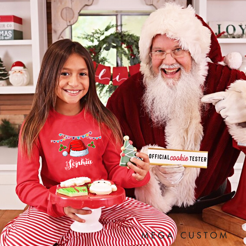 Personalized Cute Funny Santa Hat Christmas Christmas Pajamas 