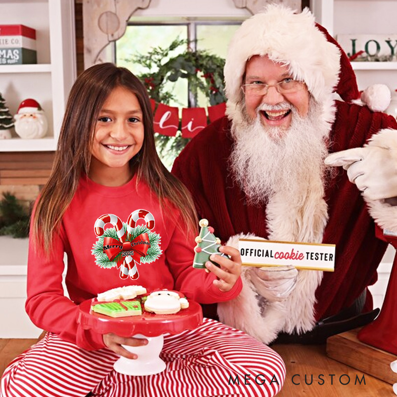 Personalized Cute Candy Cane Tang Christmas Pajamas