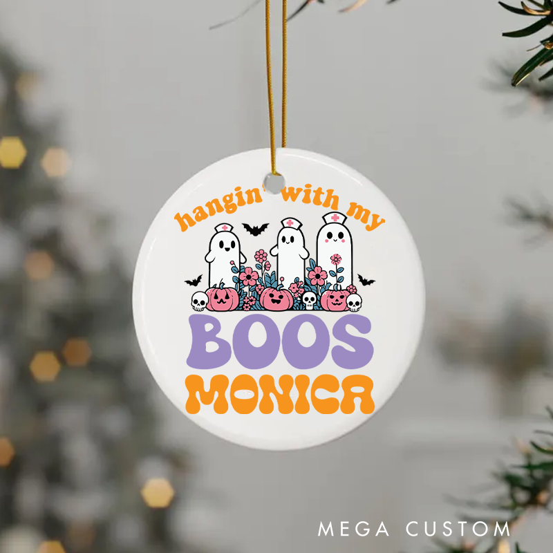 Personalized Nurse Halloween Ornament Hangin' with My Boos Design Ornament 