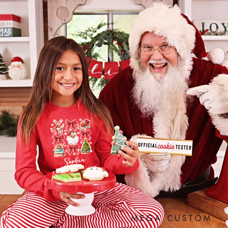 Personalized Retro Santa Christmas Pajamas Holiday Gift