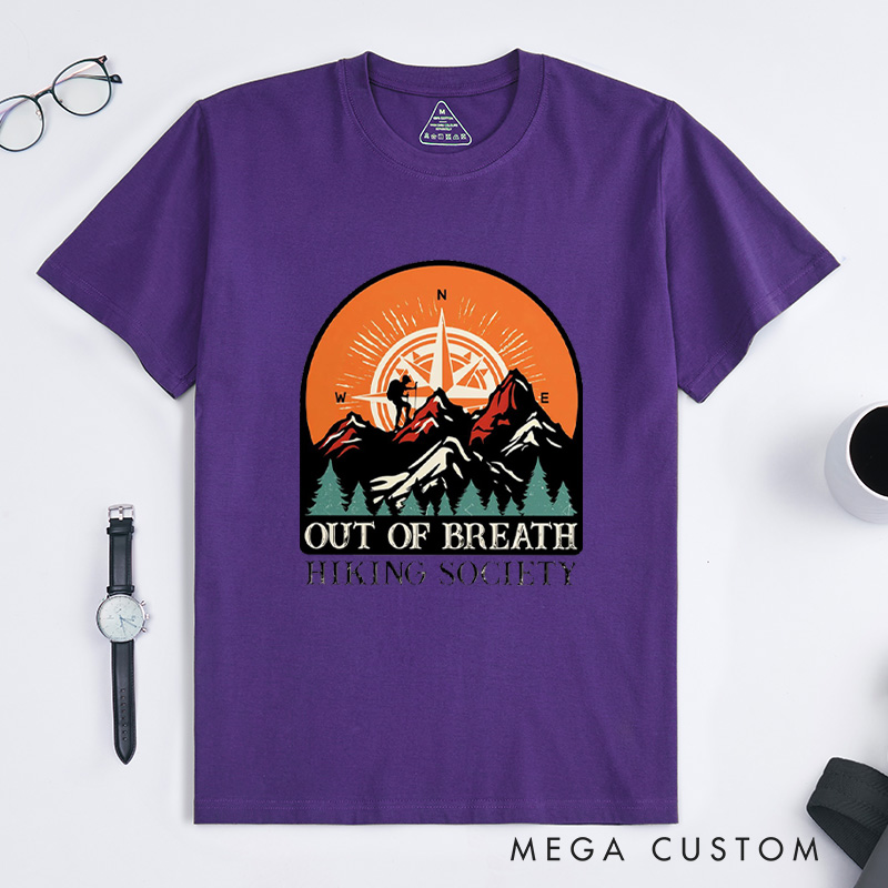 Personalized Out Of Breath Hiking T-Shirt Camping Hiking Adventure T-Shirt for Nature Traveling Lover Gift