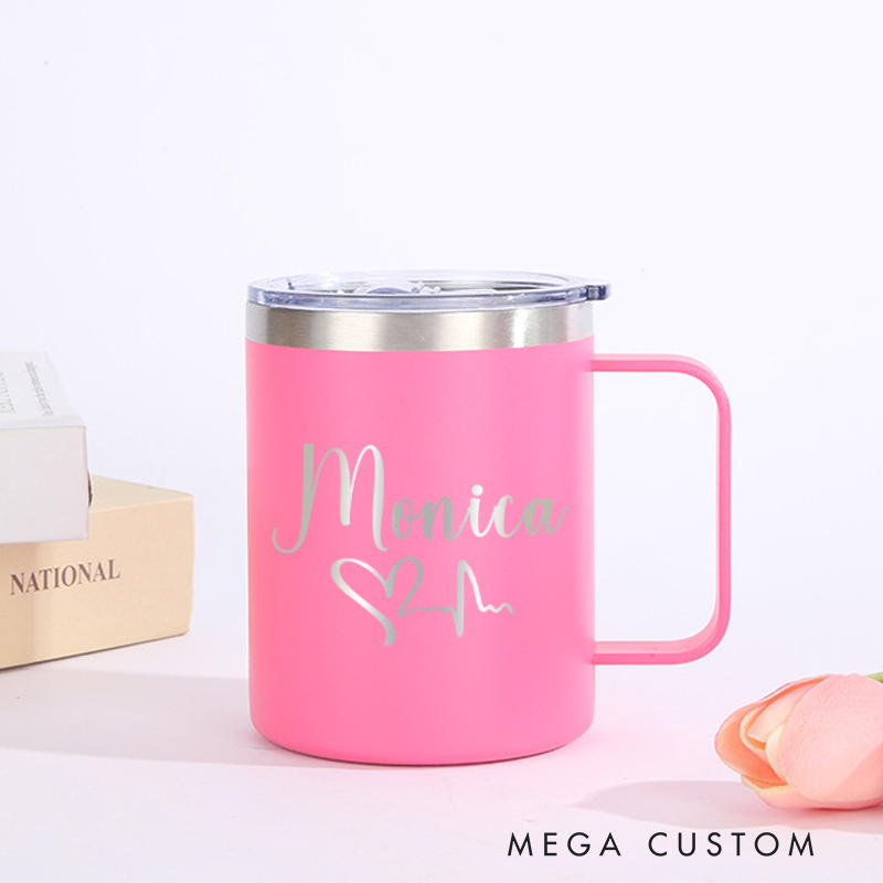 Personalized Laser Engraved Coffee Mug Custom Insulated Stainless Steel Mugs 12 OZ Coffee Mug
