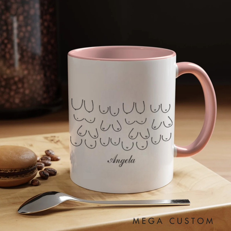 Personalized Breast Cancer Awareness Mug Featuring Symbolic Illustration Mug