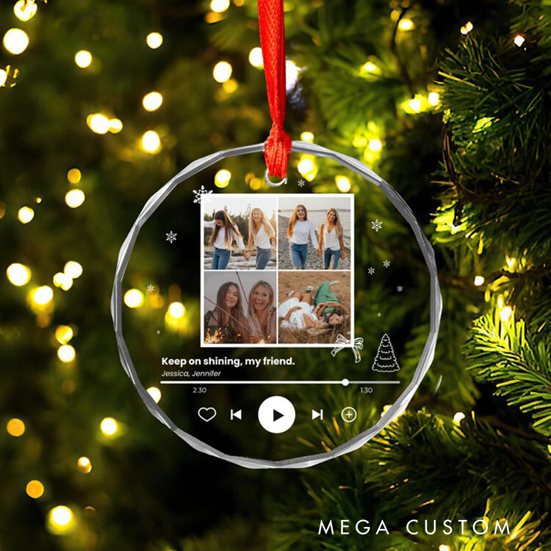Personalized Photo Ornament Christmas Ornament Music Plaque Gift