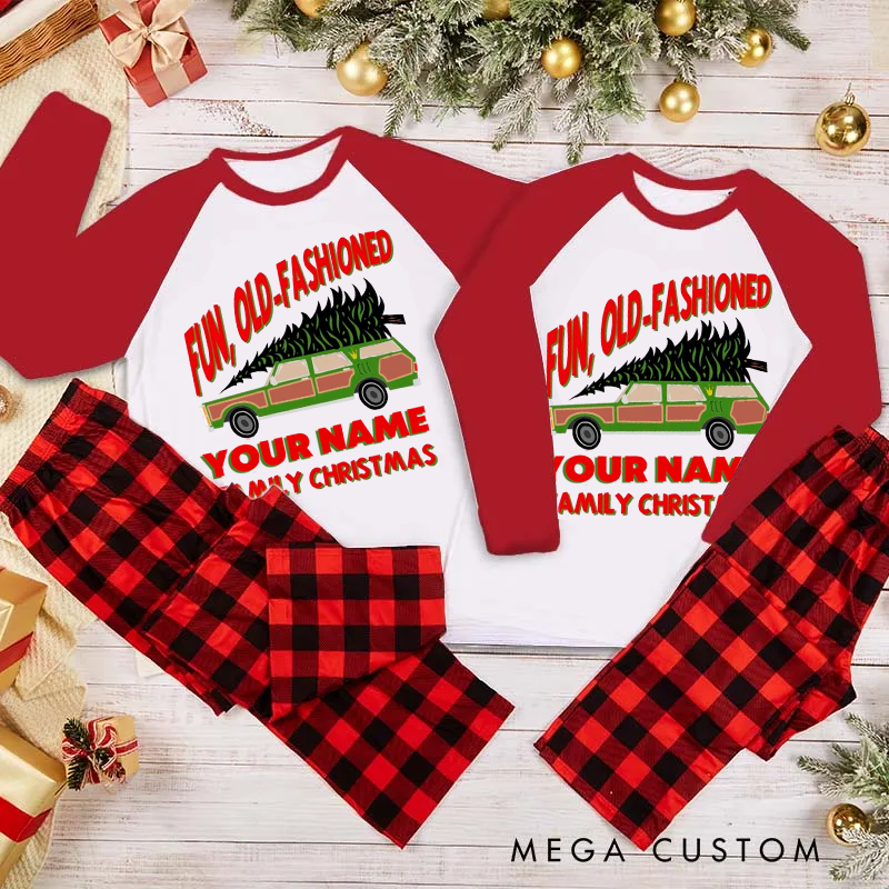 Personalized Family Matching Fun Old Fashioned Griswold Family Christmas Shirts Matching Christmas Shirts Customize with Your Name Family T-Shirt