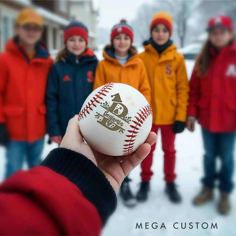 Personalized Christmas Baseball with Custom Name and Festive Design  