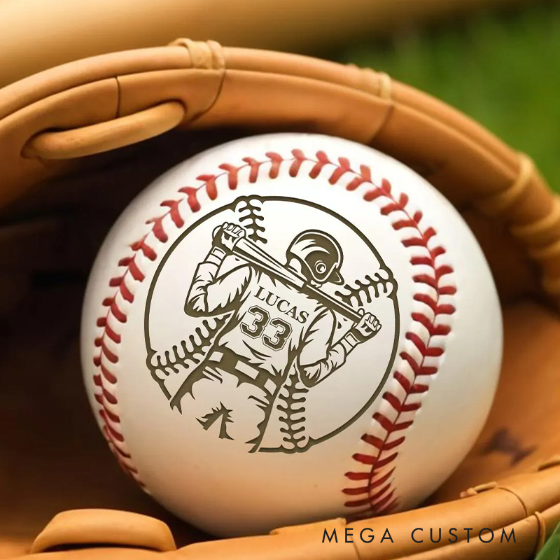 Personalized Baseball with Custom Player Back Design and Name